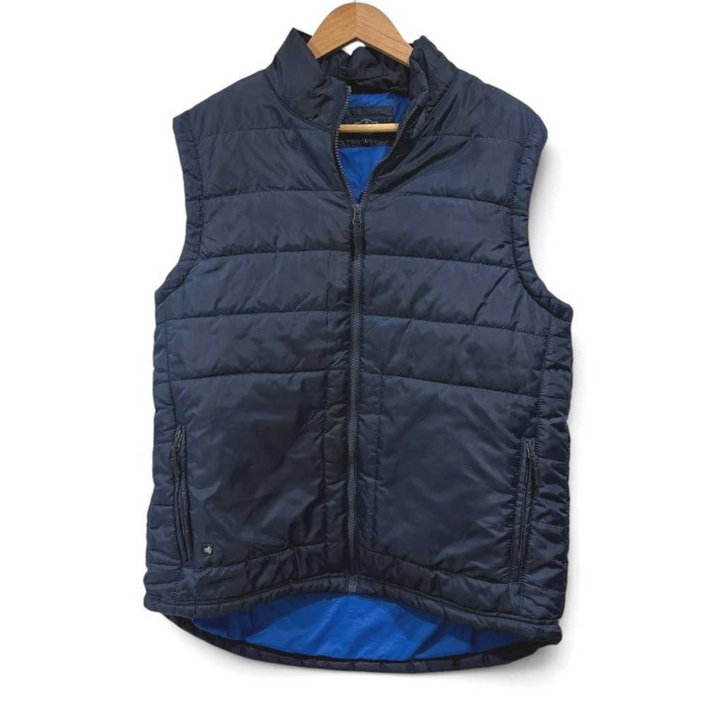 Nat Nast Mens Large Navy Blue Quilted Puffer Vest Full Zip Lightweight